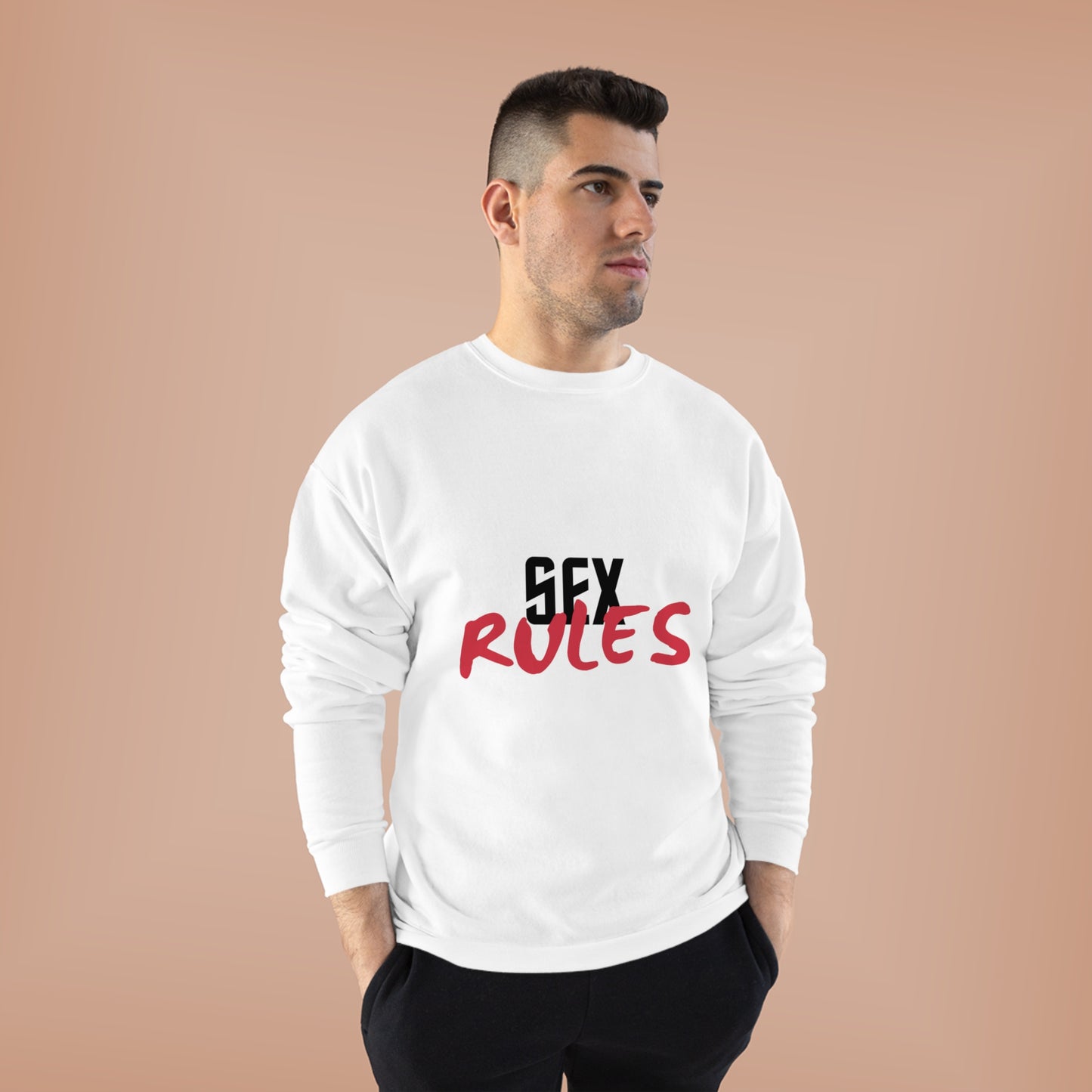 Eco-Friendly "Sex Rules" Basic Crewneck Sweatshirt by EcoSmart® (Unisex)